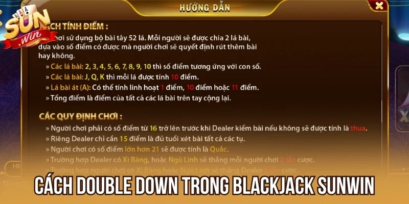 Cách Double Down trong Blackjack Sunwin