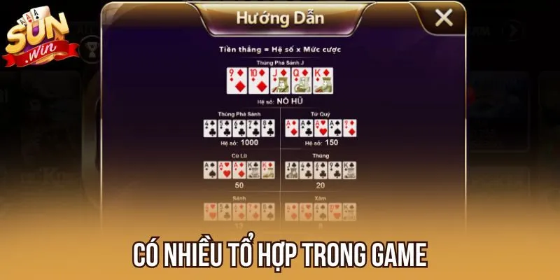 Có nhiều tổ hợp trong game
