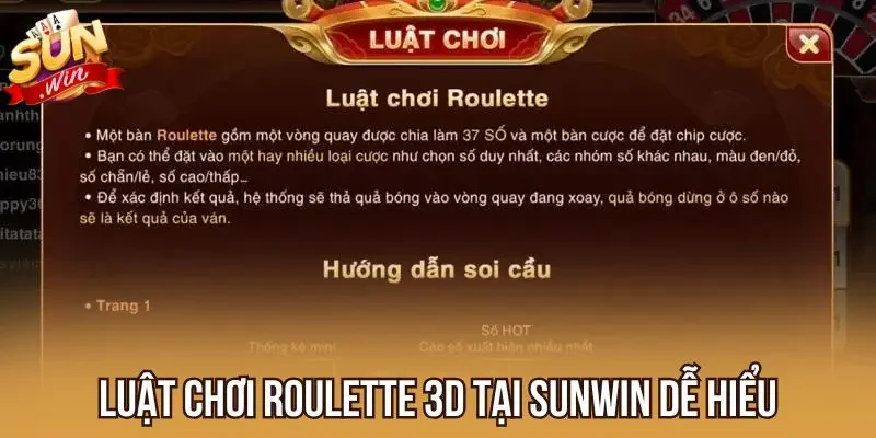 Luật chơi Roulette 3D tại Sunwin dễ hiểu