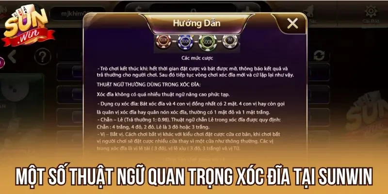 Một số thuật ngữ quan trọng Xóc Đĩa tại Sunwin
