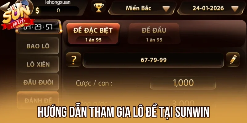 Quy trình chơi Lô Đề tại cổng game Sunwin 